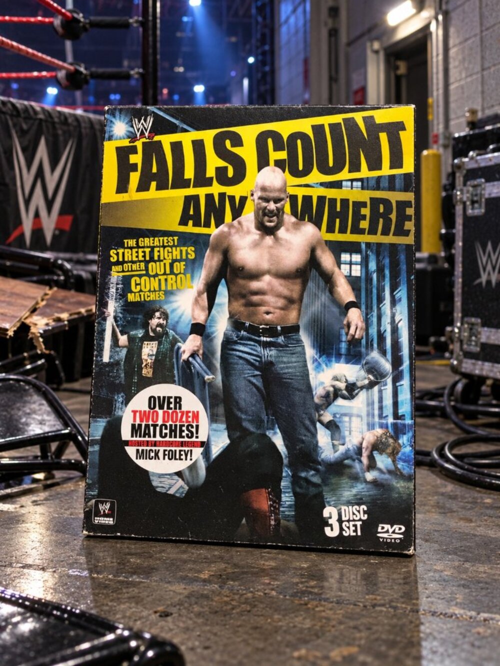 WWE Falls Count Anywhere (3-DVD Set, Region 1) Very Good condition!
